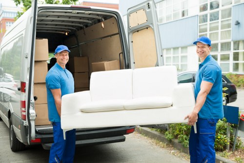 Movers preparing for a residential move in West Kensington