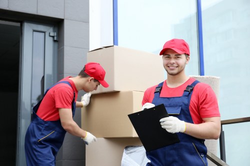 House movers loading furniture in West Kensington street