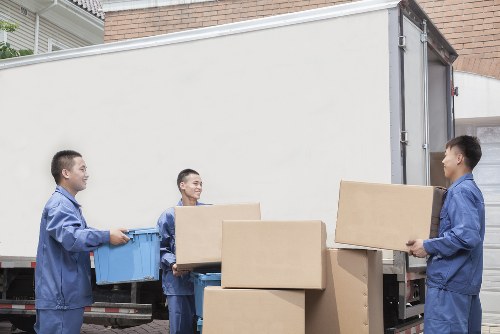Office furniture being safely moved from a West Kensington building