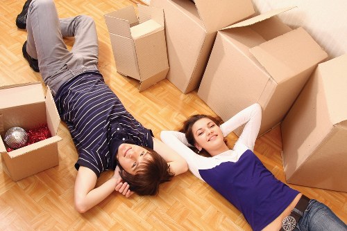 Moving van near West Kensington residential flats